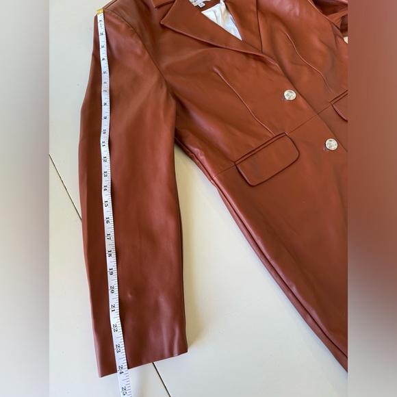 NWOT JUICY COUTURE Oversized Faux Leather Blazer Style Trench Coat - Picture 11 of 16